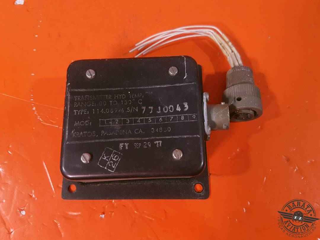 114-069-6 Kratos Transmitter Hydraulic Temp- Range 80 TO 130 C - W/ Connector