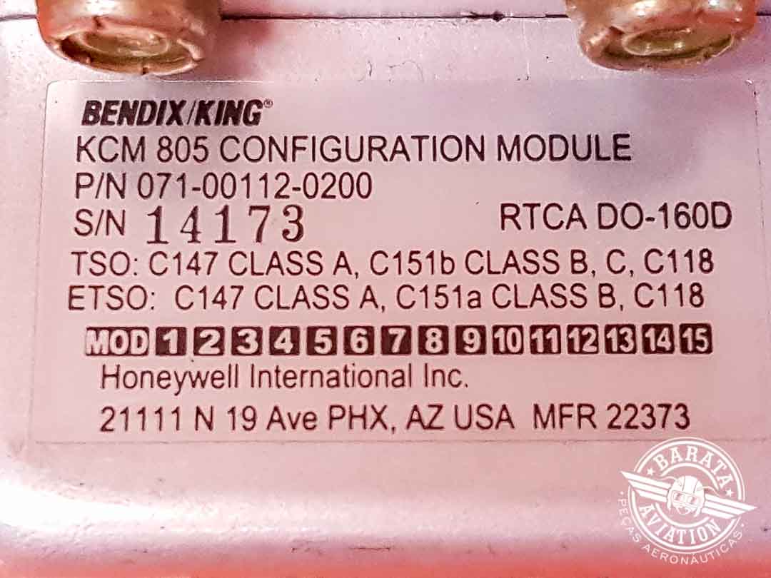 Módulo de configuração Honeywell KCM 805 P/N 071-00112-0200