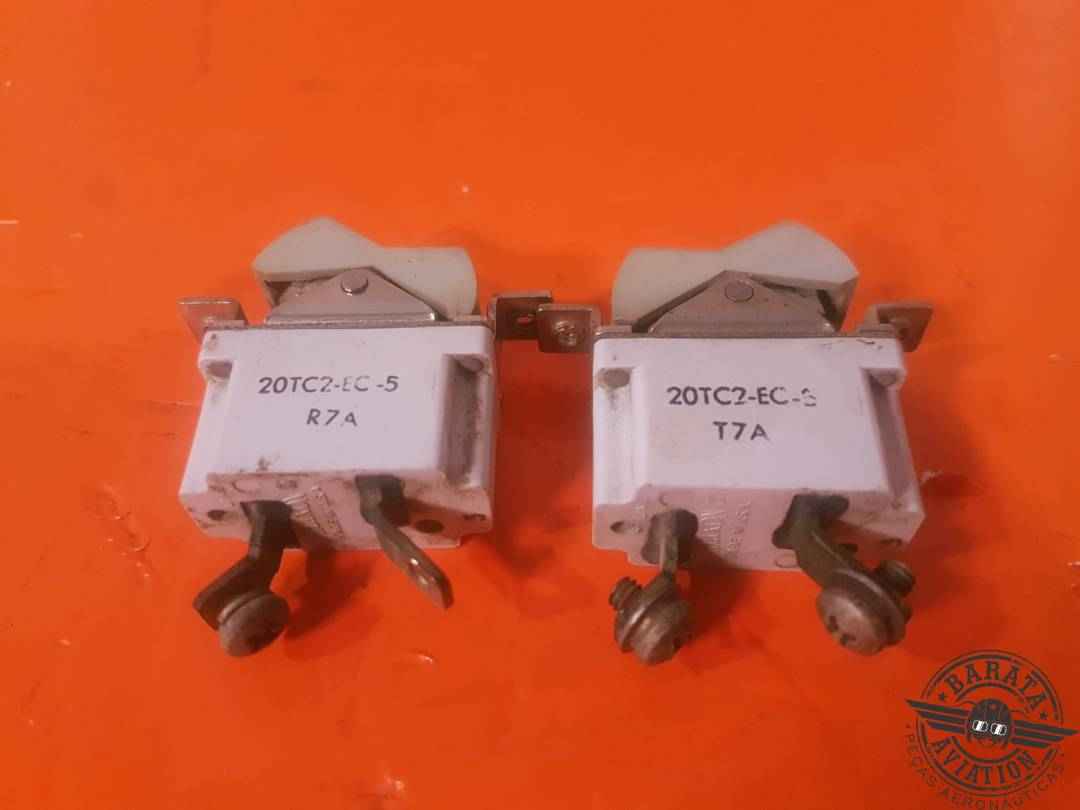 20TC2-EC-5 KLIXON SET OF 2 ROCKER SWITCH /CB 2 POSITIONS ON/OFF 5 AMPS