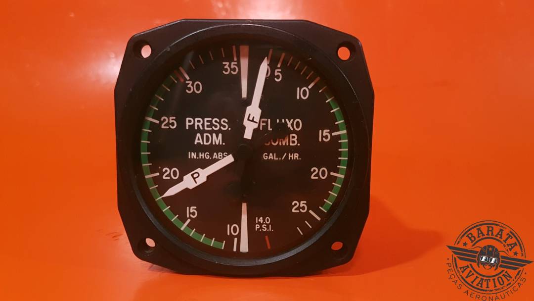 EDO AIRE MANIFOLD PRESSURE AND FUEL FLOW INDICATOR P/N: IU028-005-12R FOR PARTS