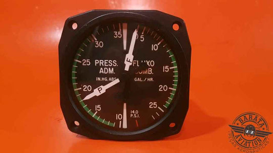 EDO AIRE  MANIFOLD PRESSURE AND FUEL FLOW INDICATOR  P/N: IU028-005-12R  FOR PARTS