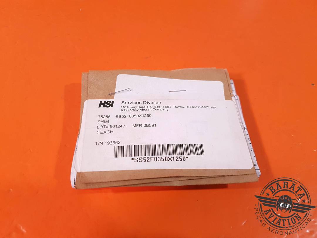 SHIM NEW SURPLUS P/N SS52F0350X1250 CADA UNIDADE