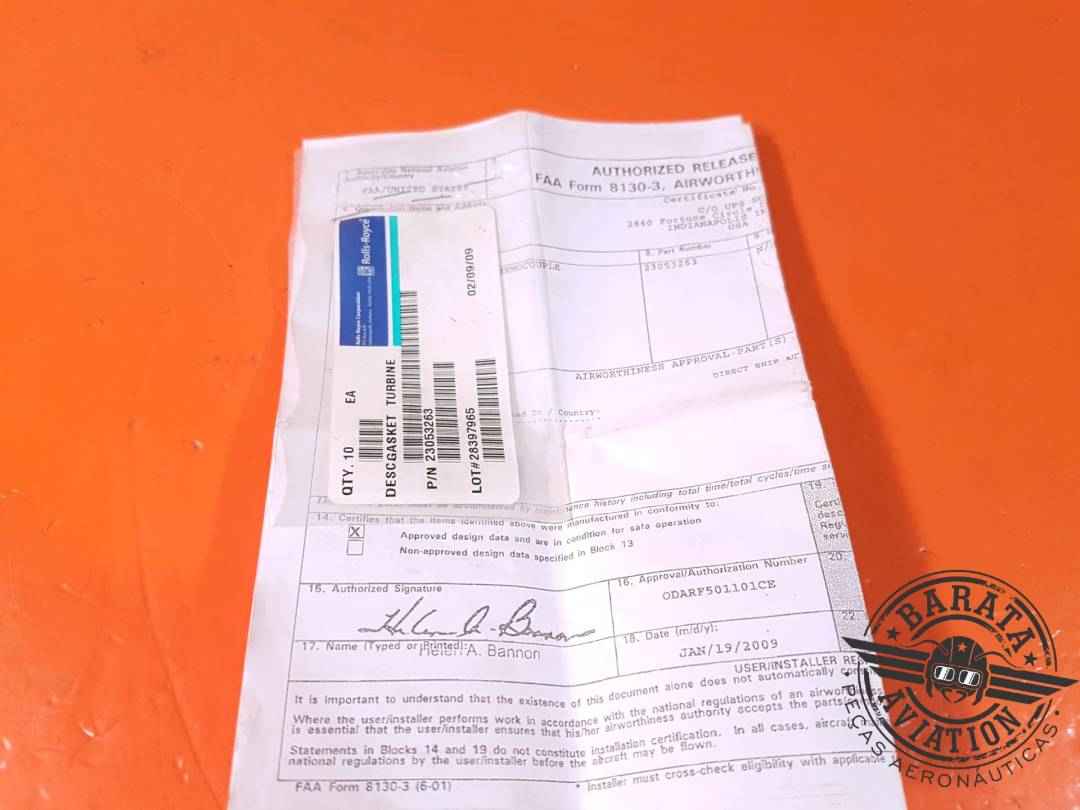 GASKET, TURBINE THERMOCOUPLE NEW SURPLUS P/N: 230532263