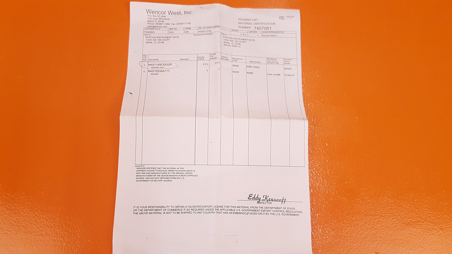 NAS1149C0332R Washer Kit