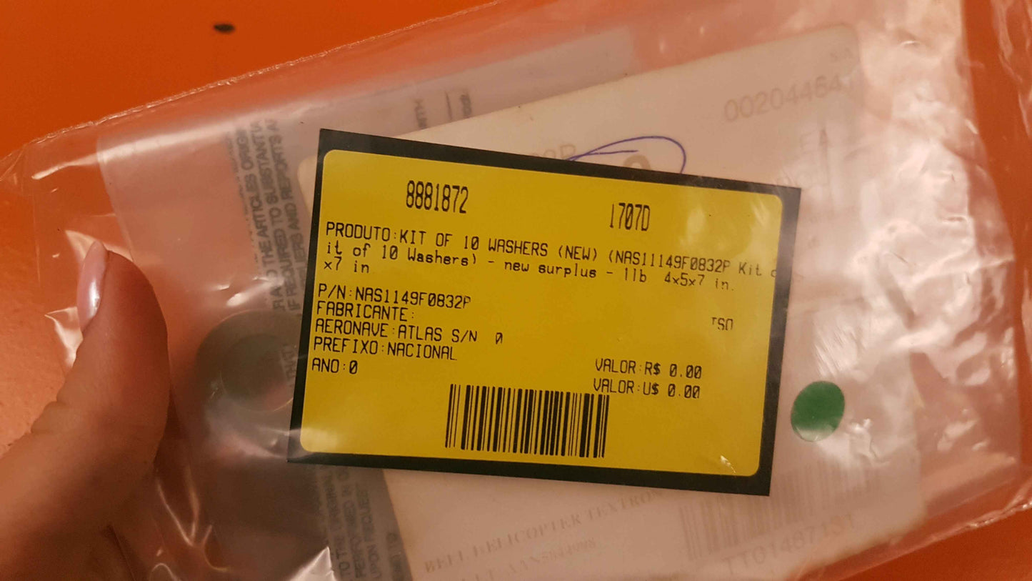 NAS11149F0832P Kit of 10 Washers