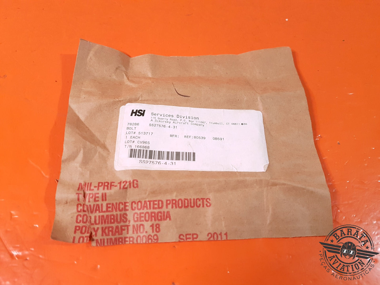 PERNO NUEVO EXCEDENTE P/N: SS27576-4-31