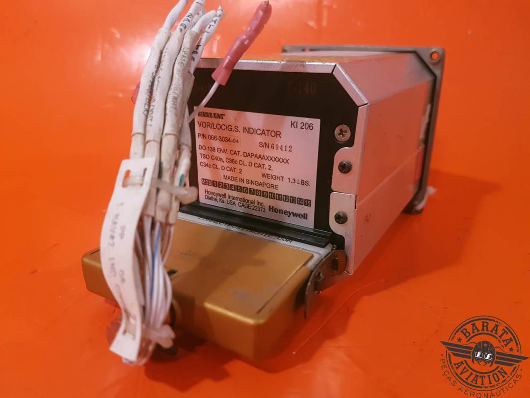 066-3034-04 BENDIX KING KI 206 VOR/LOC/GS INDICATOR INCLUDED CONNECTOR