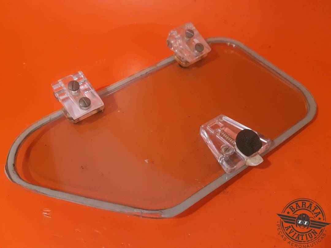 35-410291-219 BEECHCRAFT STORM WINDOW ASSY GREEN  W/ HINGES