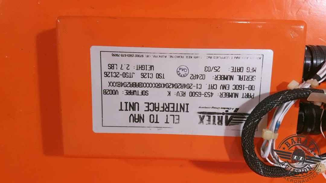 ARTEX ELT TO NAV INTERFACE UNIT W/ CONNECTORS AND P/N: 453-6500