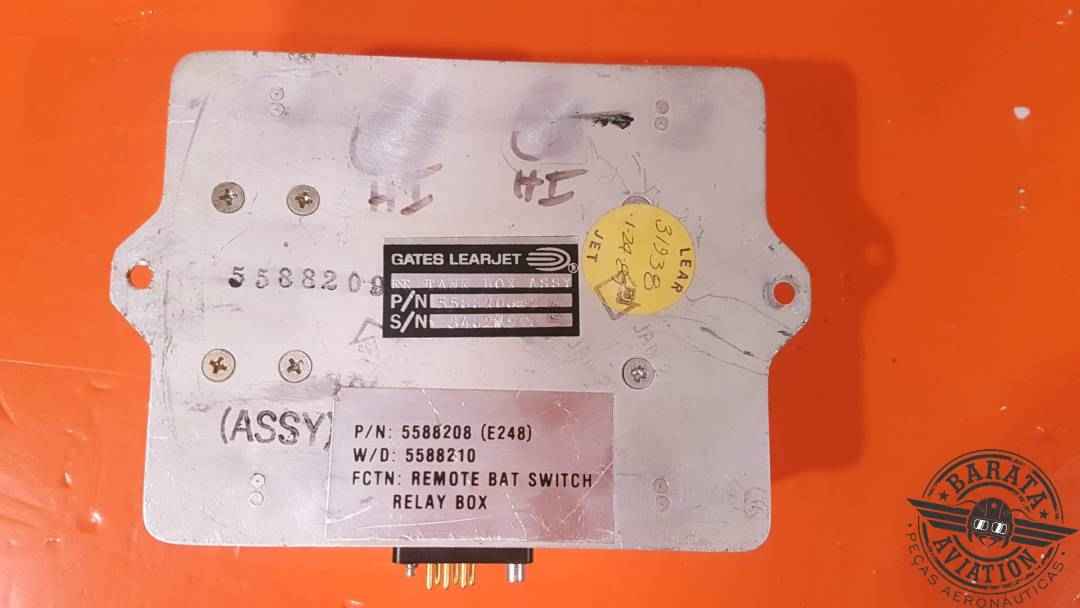 GATES LEARJET REMOTE BATTERY SWITCH RELAY BOX  P/N: PN 5588208(E248)