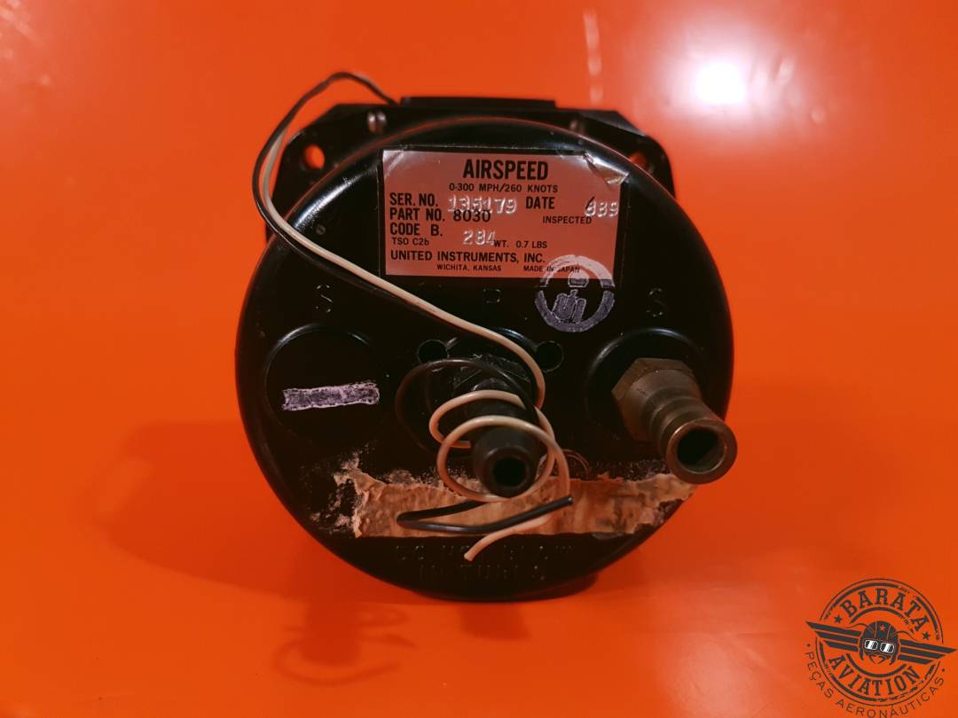 UNITED INSTRUMENTS AIRSPEED INDICATOR 0.300 MPH/260 KNOTS PN: 8030