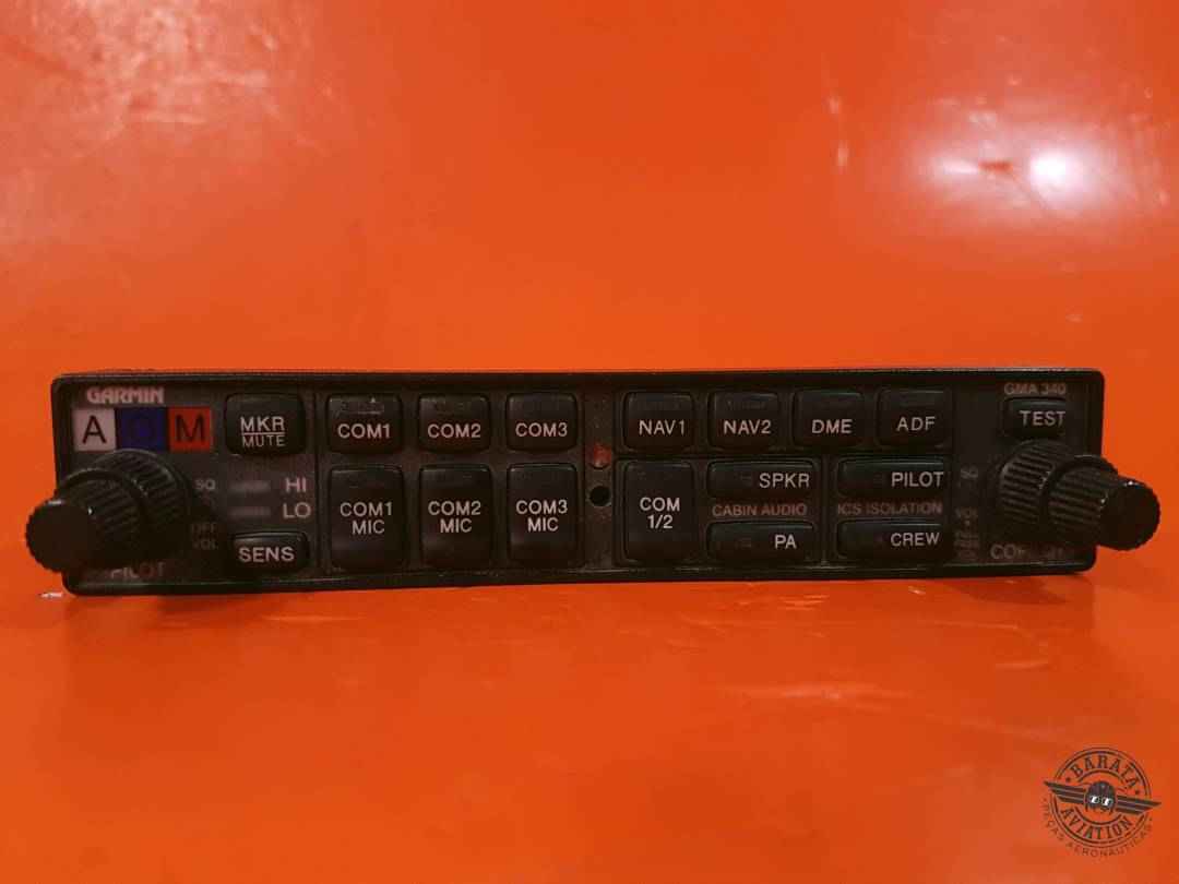 011-00401-10 Garmin GMA-340 Audio Panel - 11/33 VDC - W/ Mounting Rack Tray and Backplate