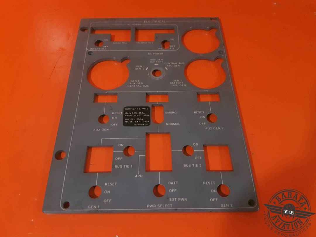 120-46014-001 Embraer Aircraft Placard