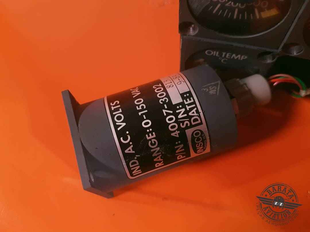 4007-3002 Insco Learjet A.C. Volts Indicator - Range 0-150 Vac