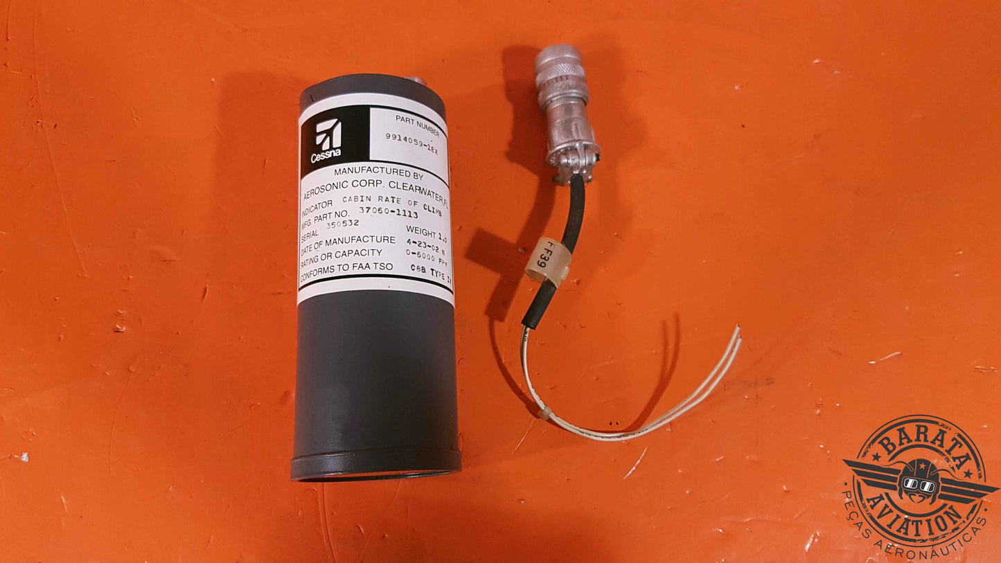 37060-1113 Aerosonic Indicator, Cabin Rate of Climb W/connector