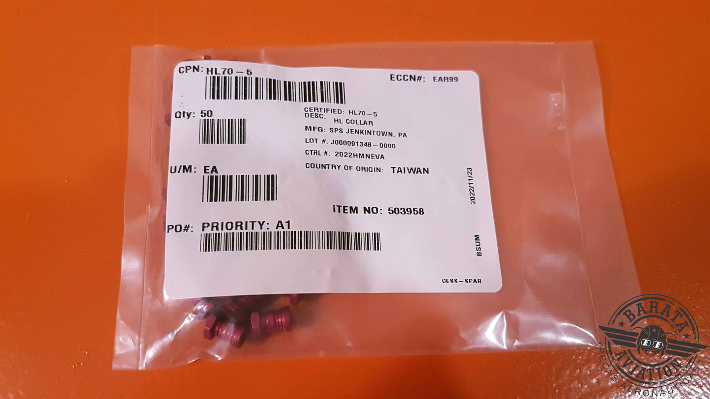 HL70-5 Kit of 50 Collars Hi-lok Red - Novo