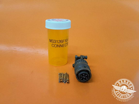 Conector w/ Gold Pin P/N MS3126D10-6SW
