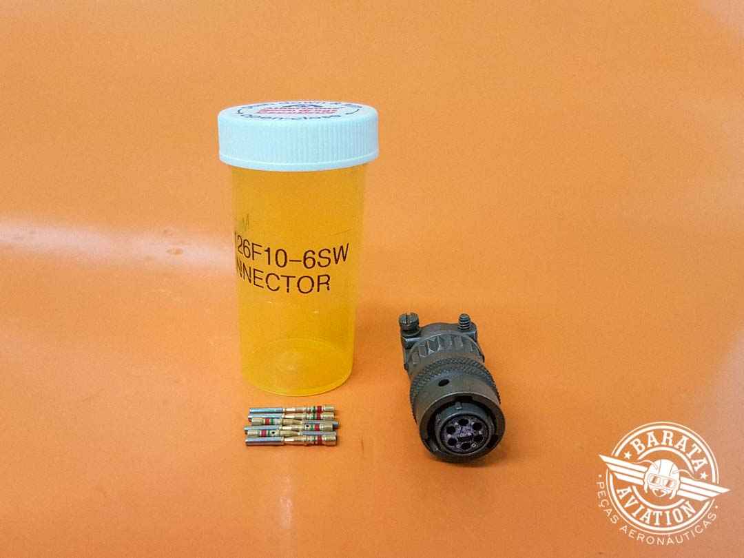 Conector w/ Gold Pin P/N MS3126F10-6SW