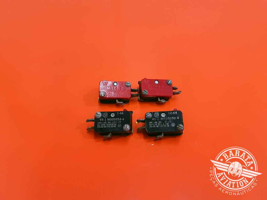 Set of 4 - Switch da Válvula Seletora de Combustível P/N MS25253-4 ...