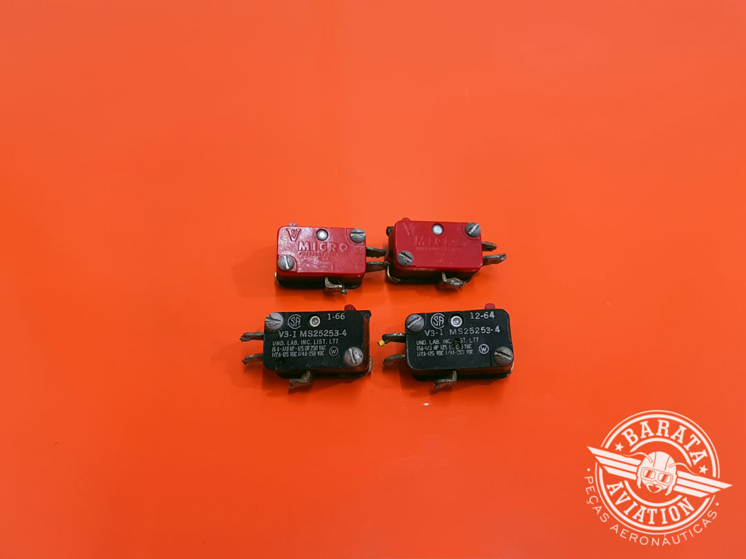 Set of 4 - Switch da Válvula Seletora de Combustível P/N MS25253-4