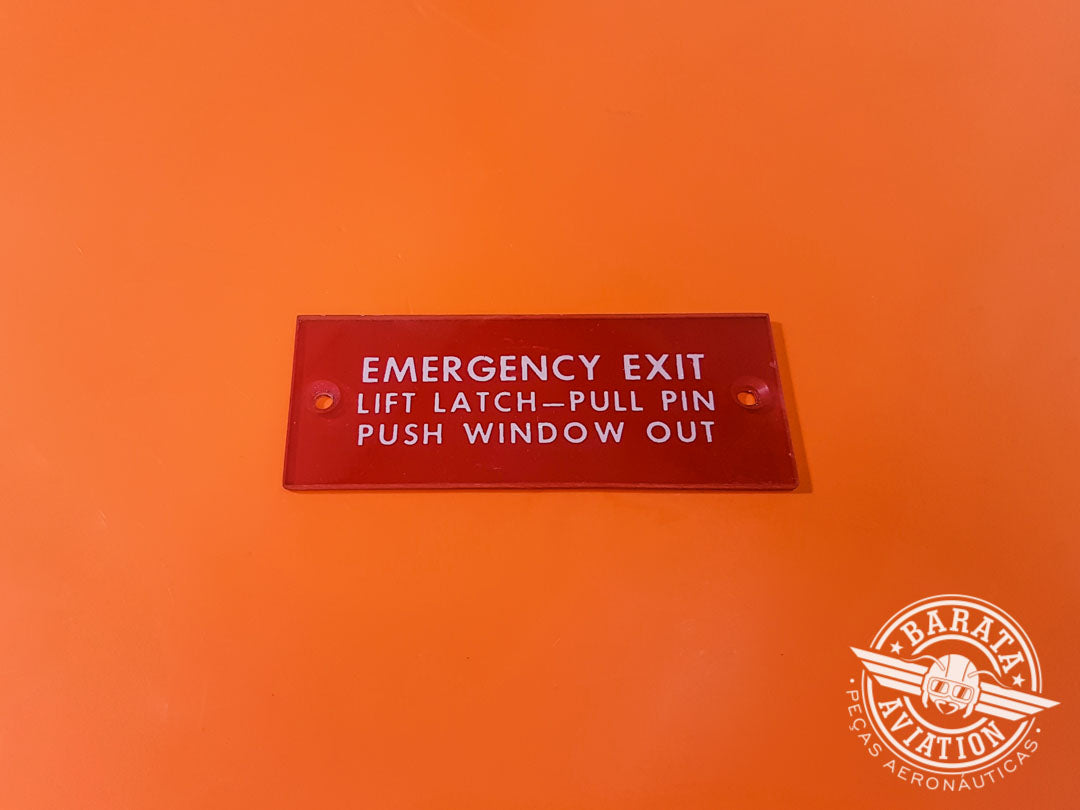 Placa de instrucciones de salida de emergencia P/N 58-530258-1