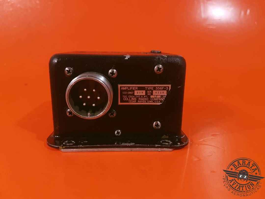COLLINS SPEAKER AMPLIFIER TYPE 356F-3 W/ CONNECTOR P/N: 522-2867-000