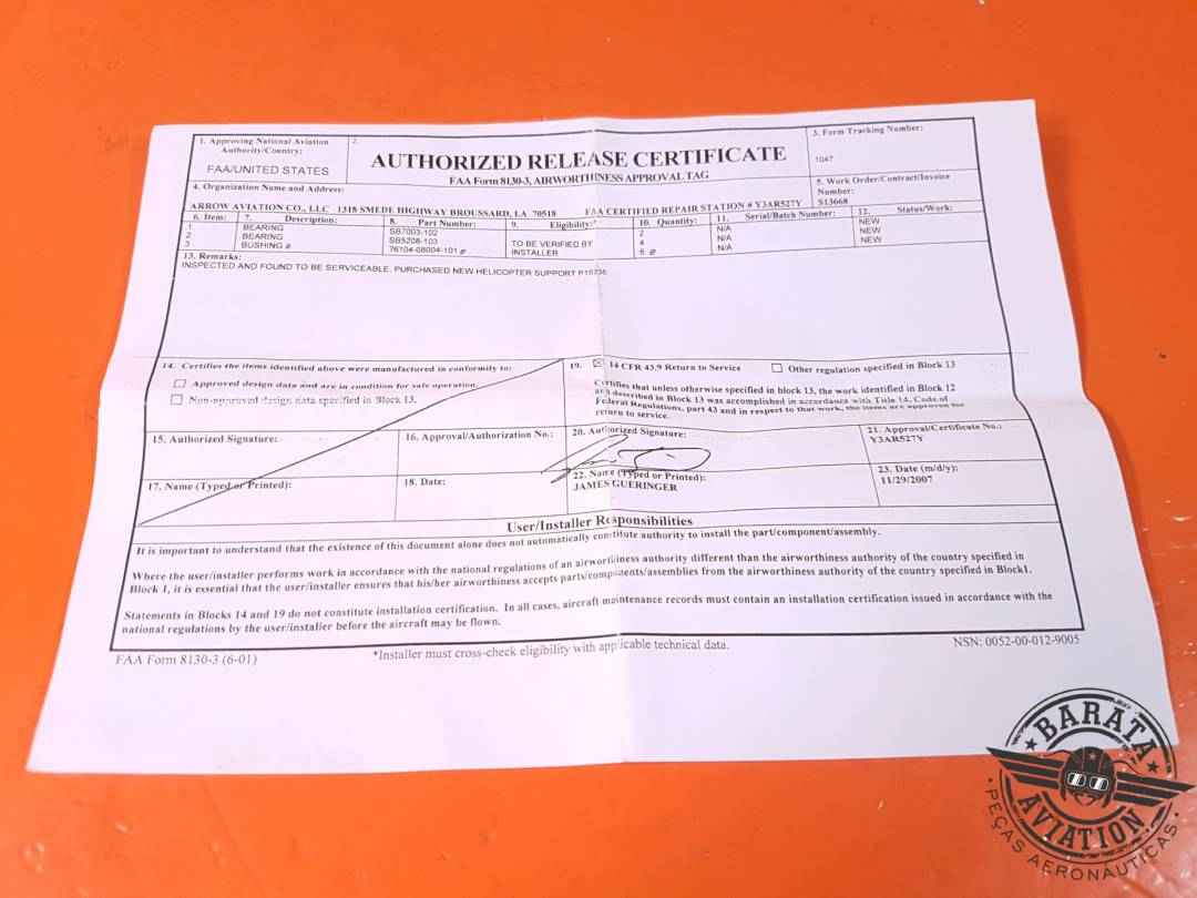 BUSHING FORM8130-3  P/N: 76104-08004-101 CADA UNIDADE