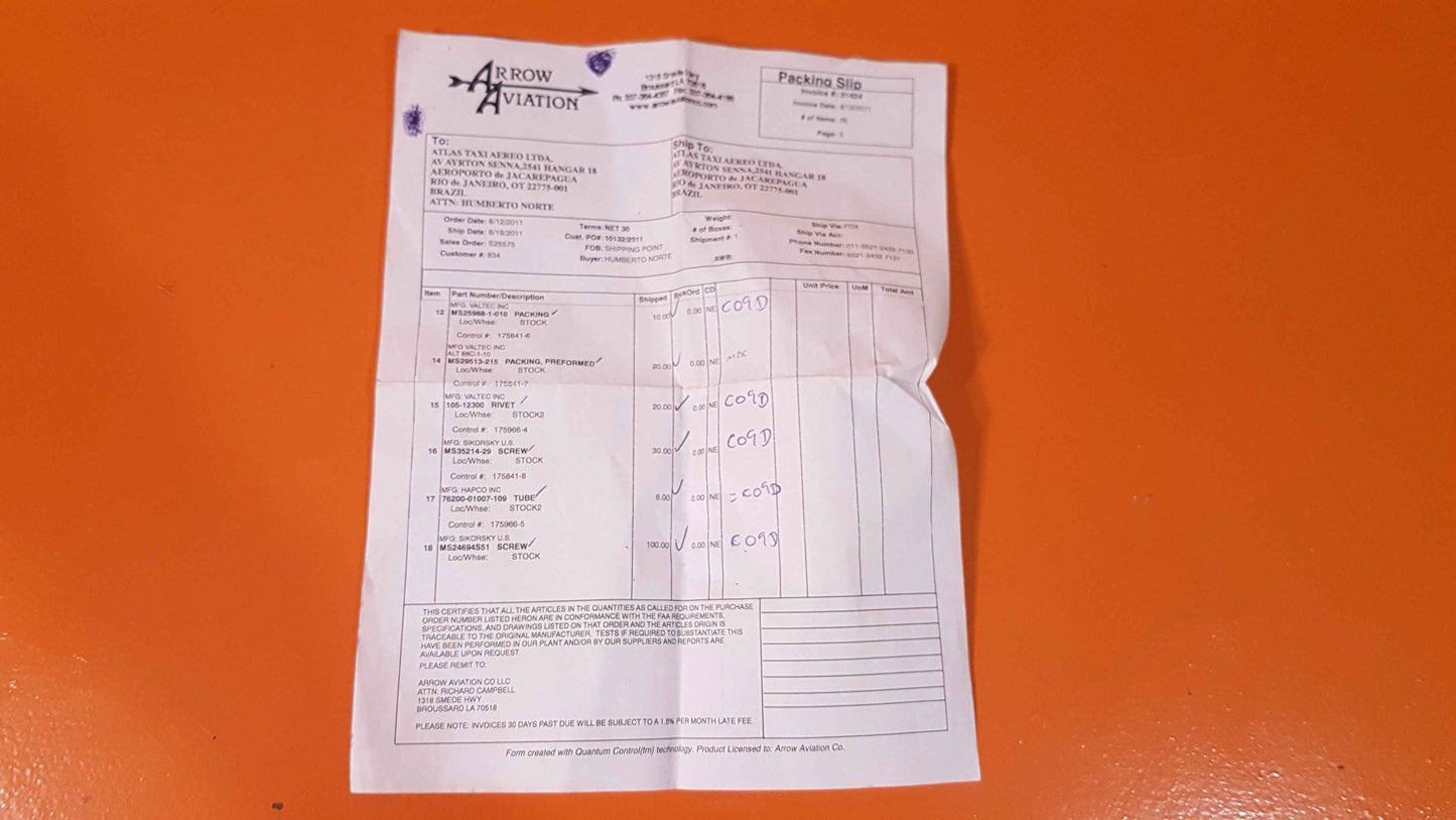 76200-01007-109 Sikorsky Tube