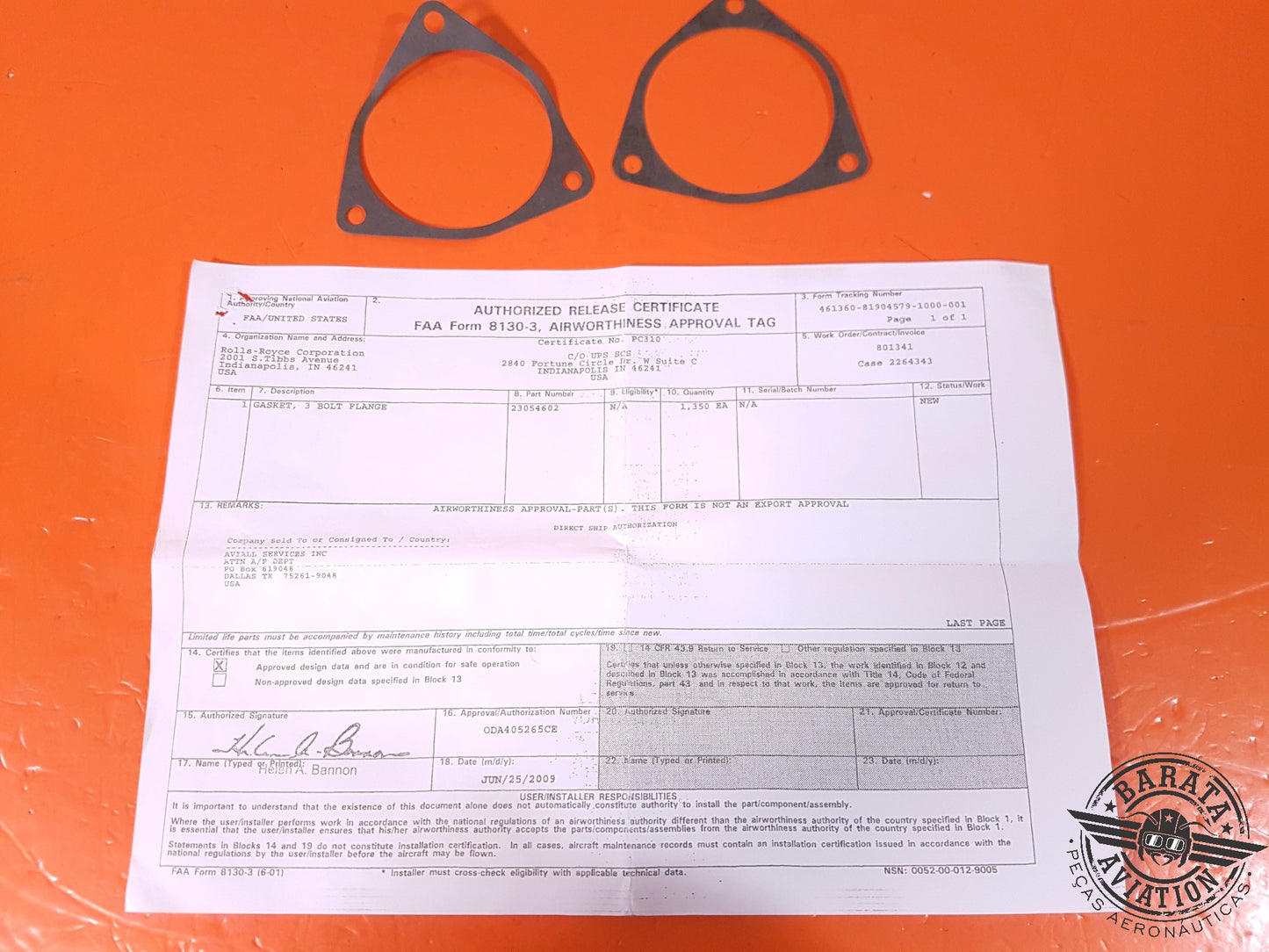 JUEGO CON 2 JUNTAS, BRIDA DE 3 PERNOS N.° DE PARTE: 23054602