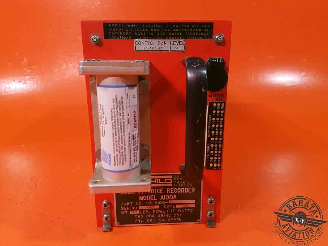 FAIRCHILD AI00A COCKPIT VOICE RECORDER  POWER 17 WATTS P/N: 93-AI00-83