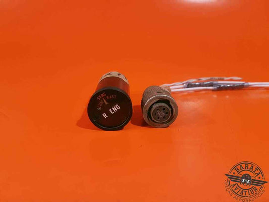 AIRESEARCH RIGHT ENGINE SYNC INDICATOR W/ CONNECTOR P/N: 2101366-1