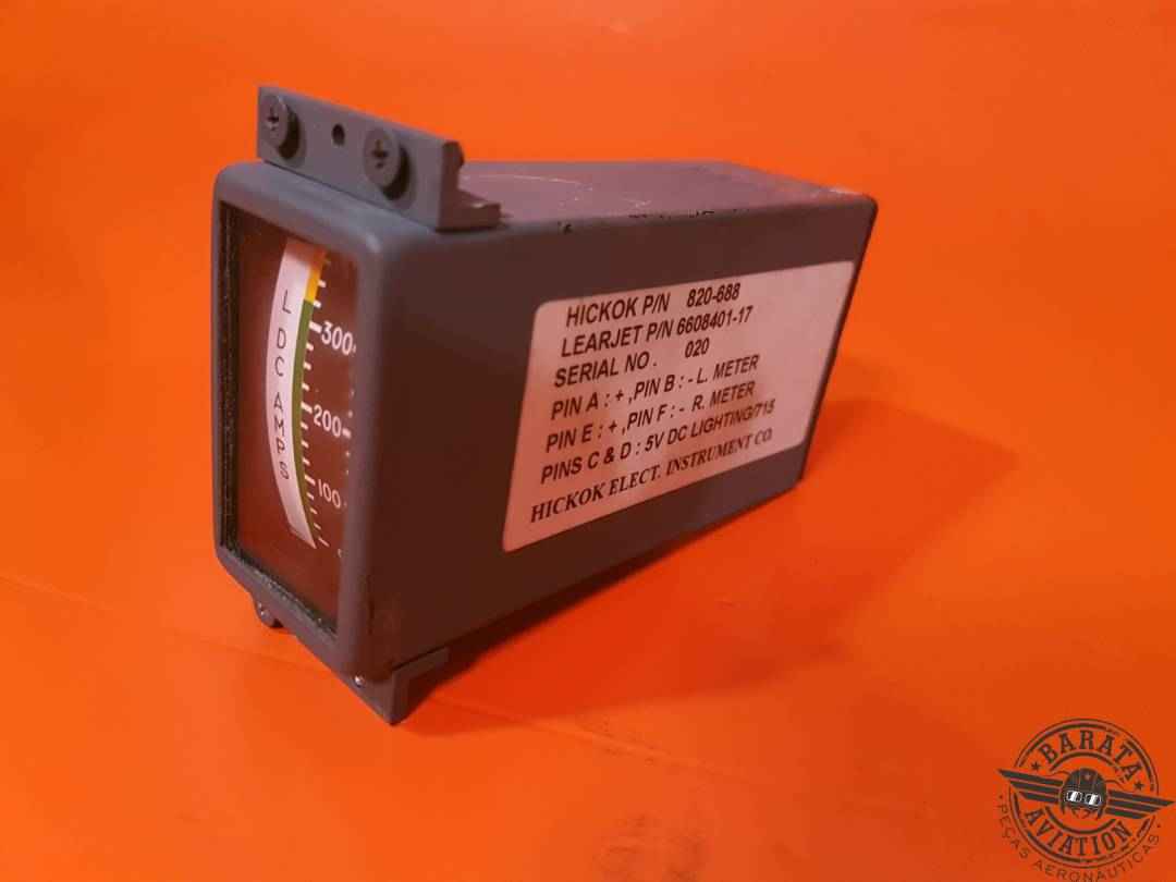 BOMBARDIER LEARJET AMMETER  P/N: 6608401-17