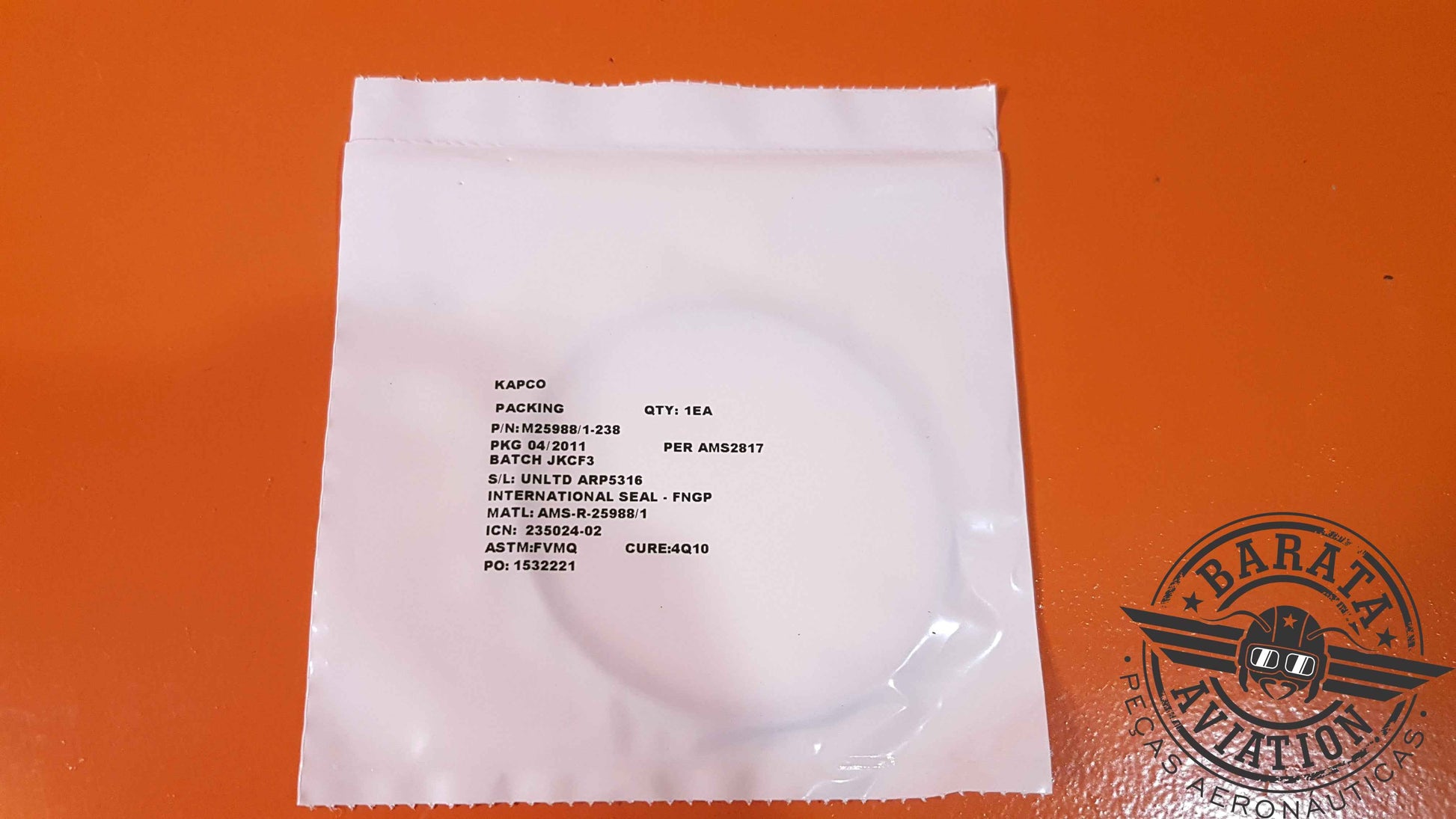 M25988-1-238  Kapco O-ring Kit With 8 Units