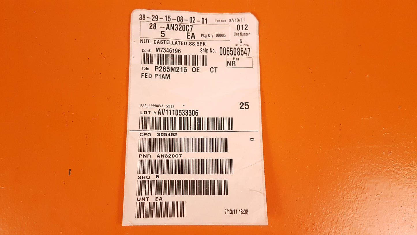 AN320C7 Kit of 5 Nuts