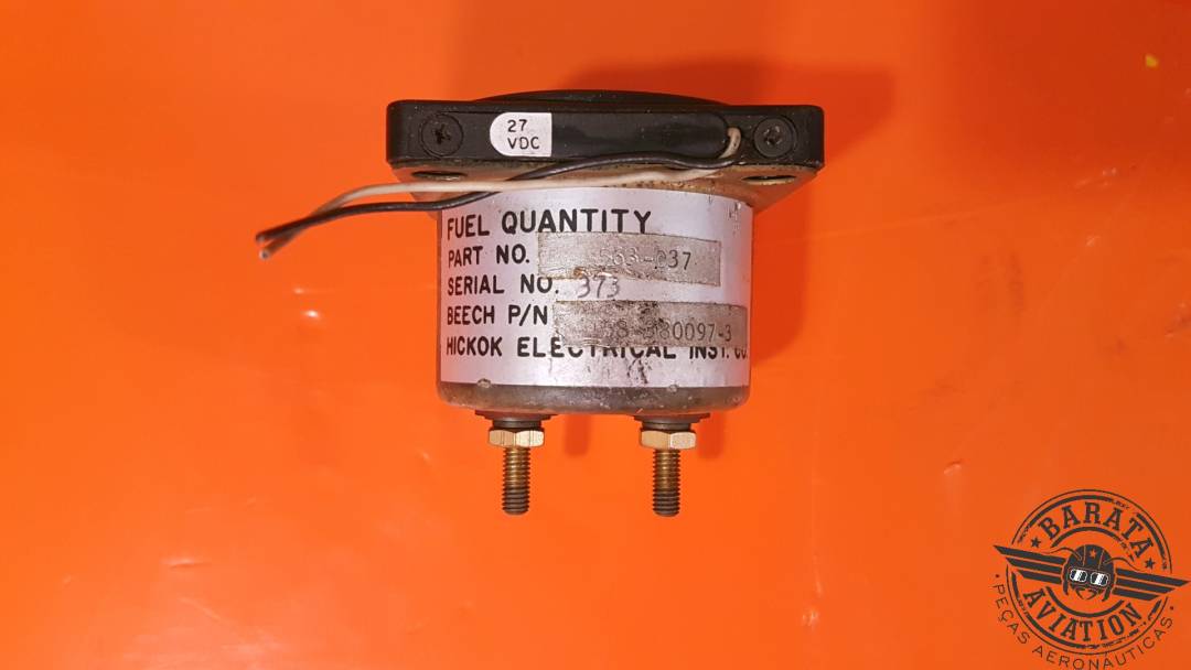 Indicador de combustible Beechcraft/Hickok con iluminación - 27 VCC N.° de pieza: 58-380097-3