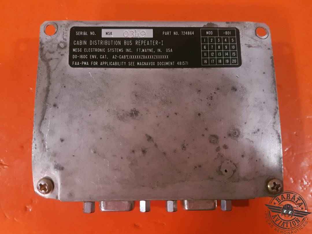 724864-801 MESC ELECTRONIC CABIN DISTRIBUTION BUS REPEATER-I  W/CONNECTORS