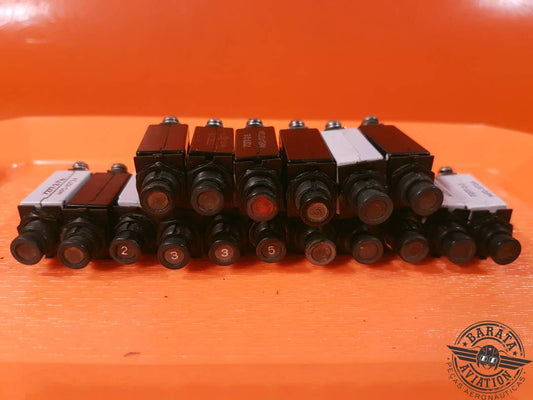 KLIXON SET OF 17 CIRCUIT BREAKERS