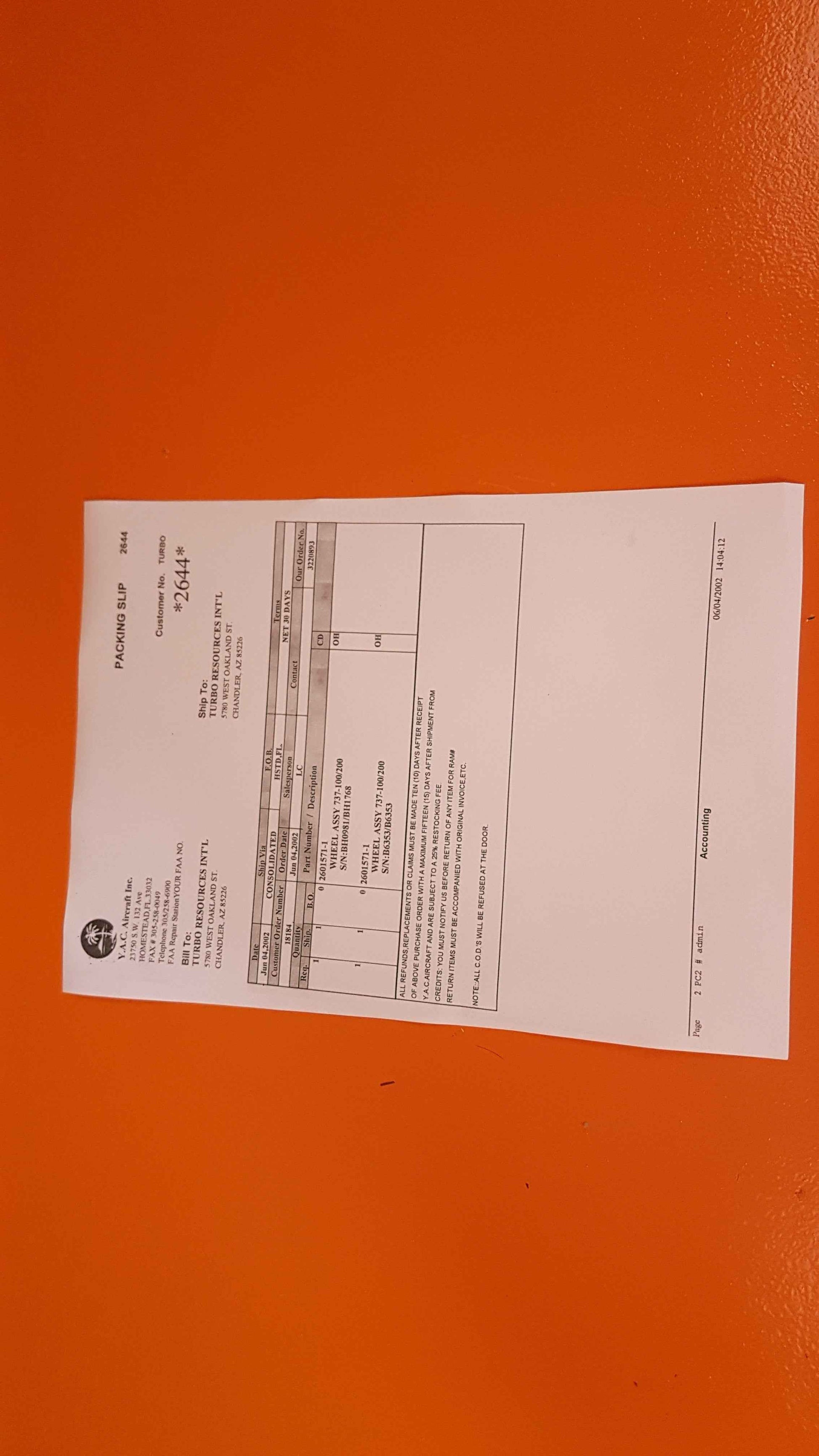 2601571-1 Bendix B737 Main Wheel Assy