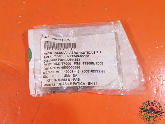 LN29943-06036 - Paquete de 8 pernos de cabeza hexagonal
