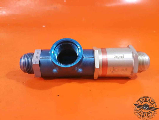 2660002 Parker Fuel Check Valve Assy - Low Pressure - W/ T-Fitting