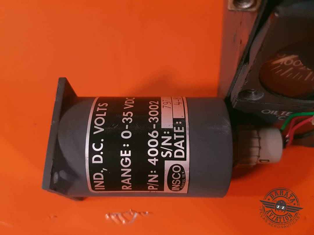 4006-3002 Insco Learjet D.C. Volts Indicator- Range: 0-35 vdc