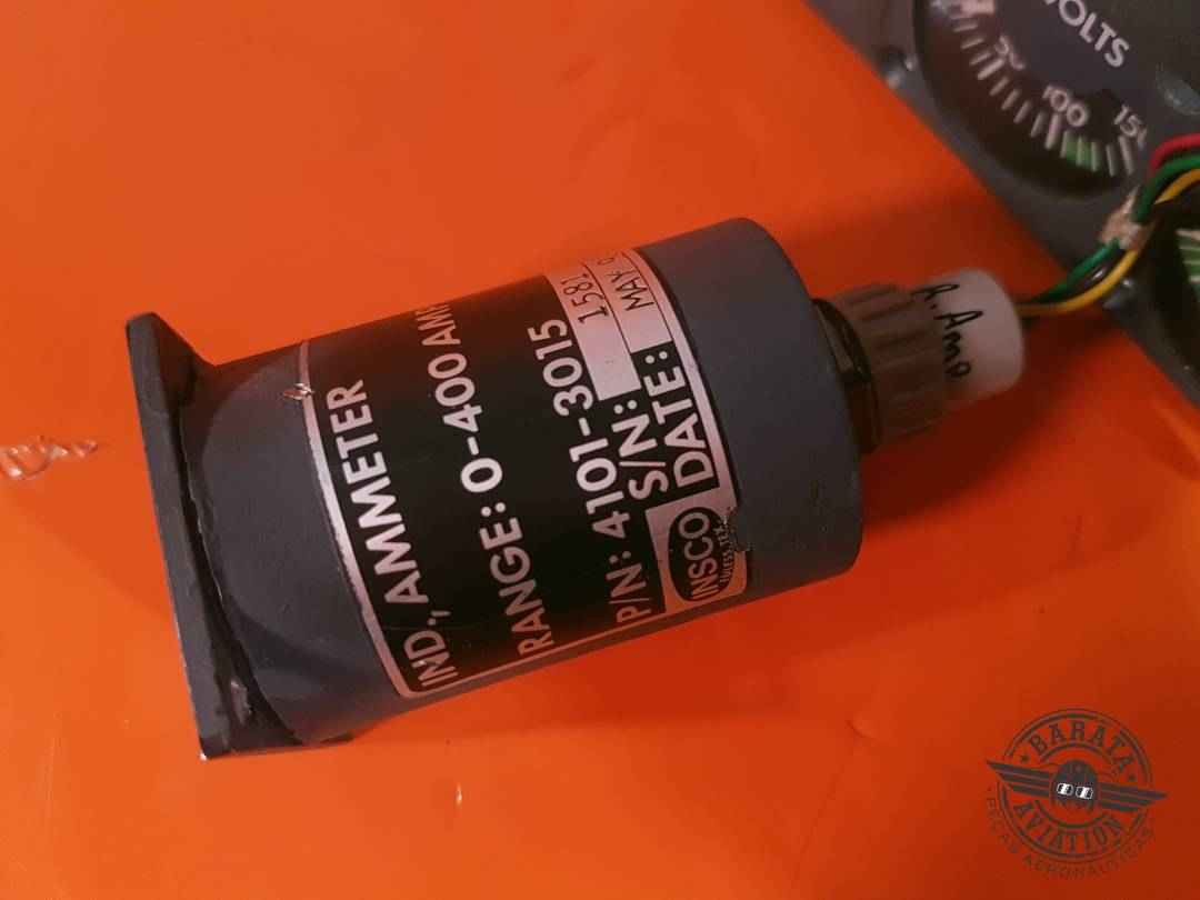 4101-3015 Insco Learjet Ammeter Indicator - Range: 0-400 Amps .
