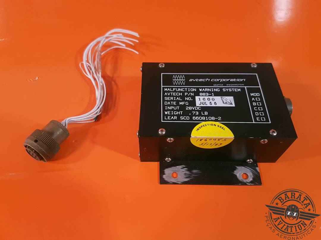 883-1 Learjet Avtech Malfunction Warning System - 28 vdc - w/ connector