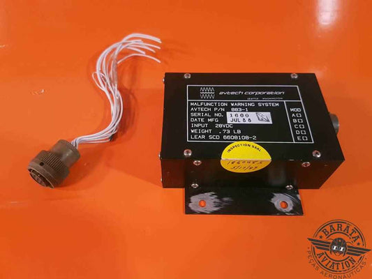 883-1 Learjet Avtech Malfunction Warning System - 28 vdc - w/ connector
