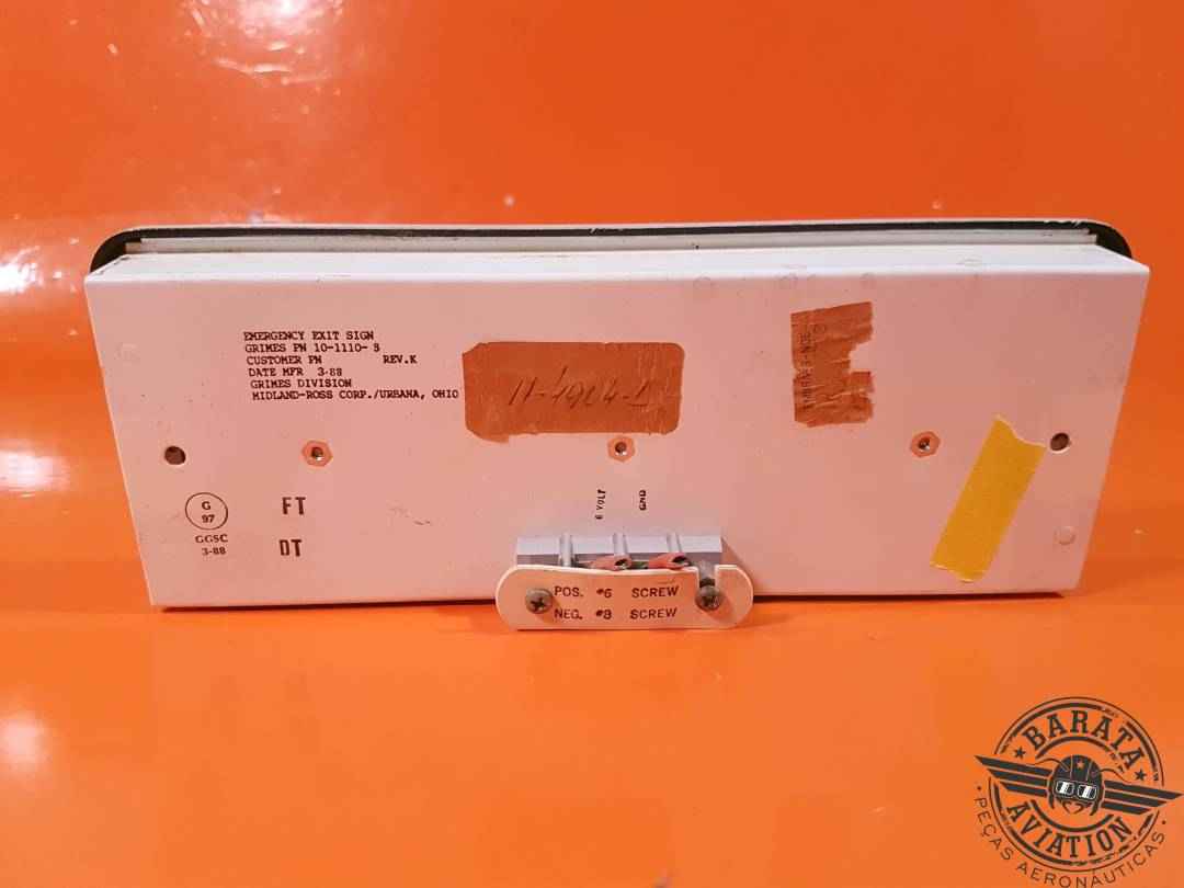 10-1110-3 Grimes Emergency Exit Sign - 6v 
