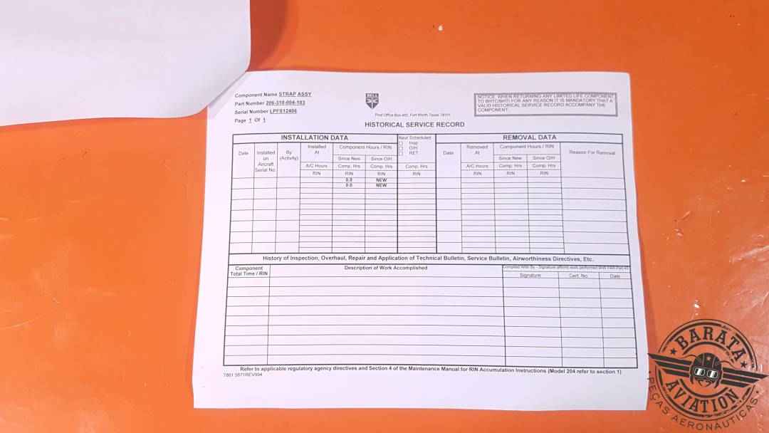 206-310-004-103 Lord Corp Strap Assy - Novo - Com Form 8130