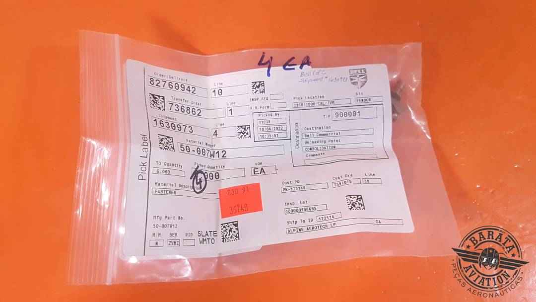 50-007W12 Bell Fastener Pacote C/ 4 units  - Novo