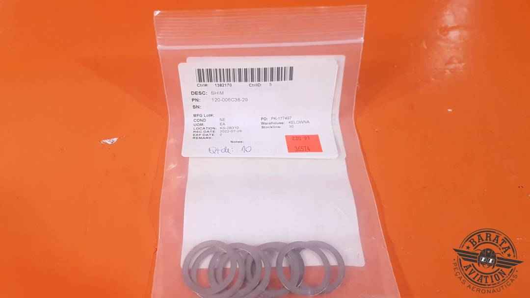 120-006C38-29 Bell Helicopter Shim - Pacote C/ 10 Unidades - Novo