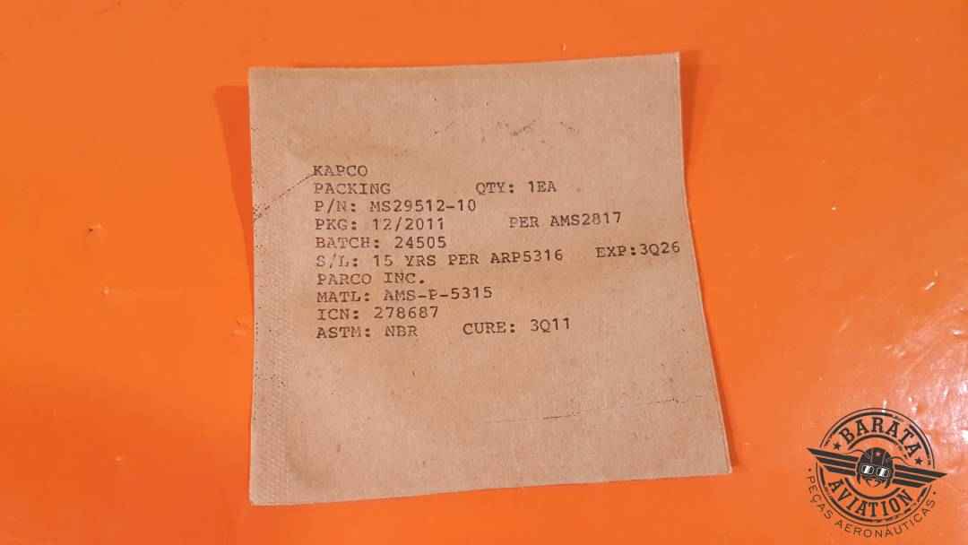 MS29512-10 Kapco  O-Ring  - Novo