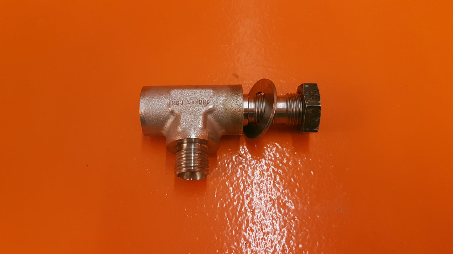 MS21911J6 Pilatus Bulkhead Hydraulic Tee Fitting